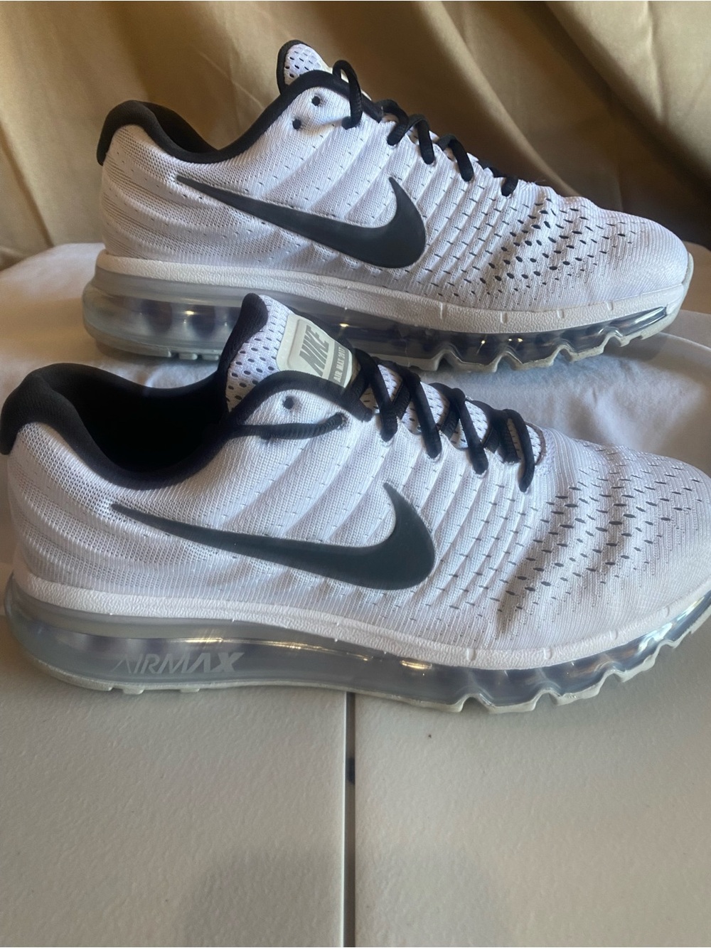 Nike Men's Air Max Knit Running Shoes - White/Black